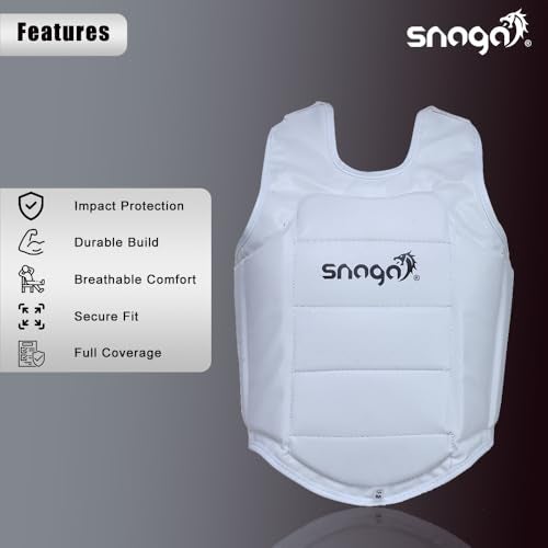 Snaga Taekwondo, Karate, Boxing and Kickboxing Chest Guard for Enhanced Protection and Comfort During Training and Competitive Events (Small) - Image 2