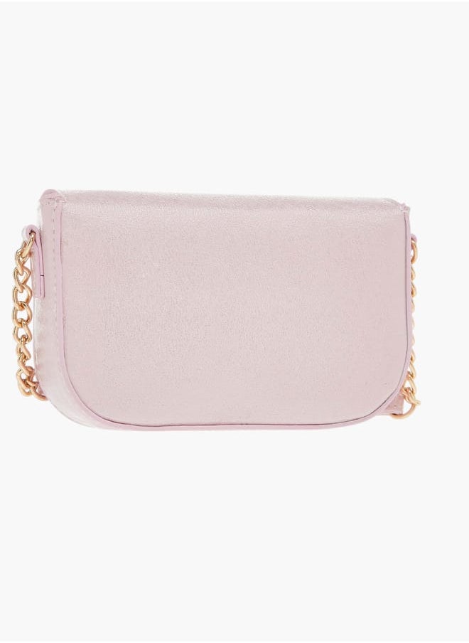Celeste - Girls Bow Embellished Crossbody Bag with Chain Detail Strap and Flap Closure - Image 1