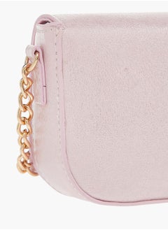 Celeste Girls Bow Embellished Crossbody Bag with Chain Detail Strap and Flap Closure  - Image 5