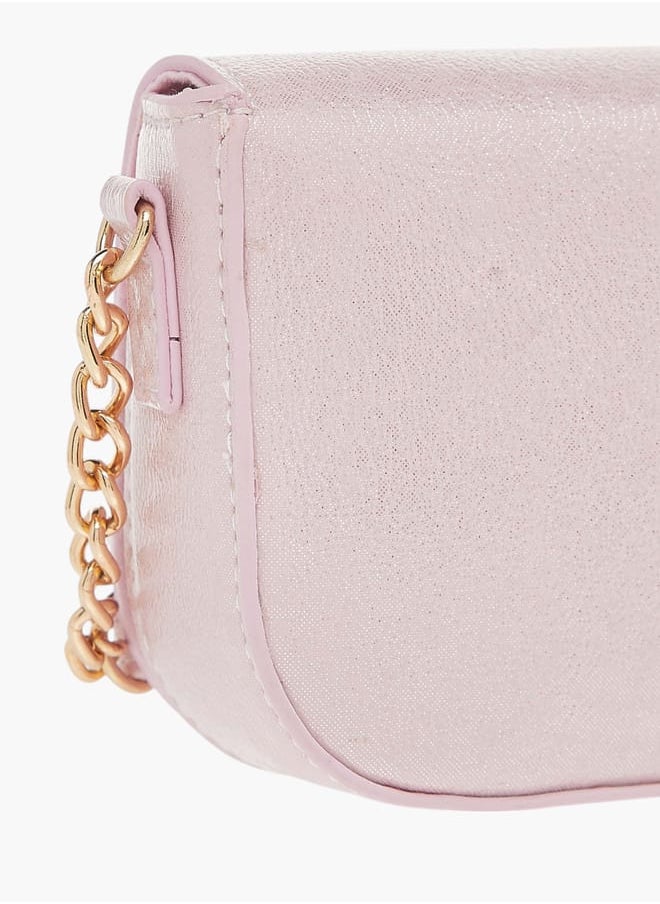 Celeste - Girls Bow Embellished Crossbody Bag with Chain Detail Strap and Flap Closure - Image 1