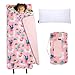 Wildkin Kids Original Nap Mat Cozy Kids Sleep Mat with Pillow Ideal for School Travel Llamas and Cactus Pink - Image 3