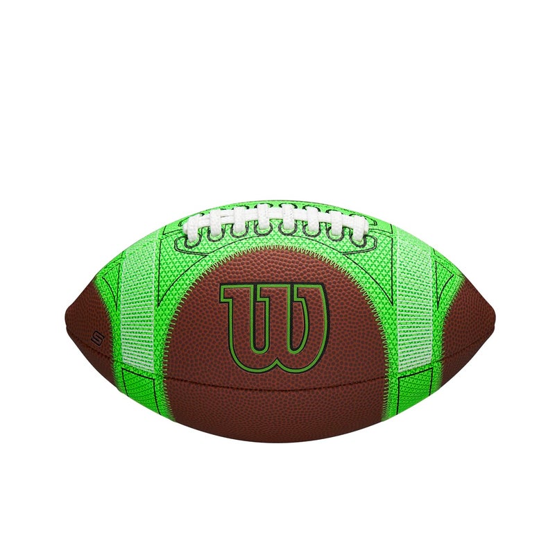 WILSON GST SpeedSkin Hylite Football BrownGreen Youth Size - Image 2