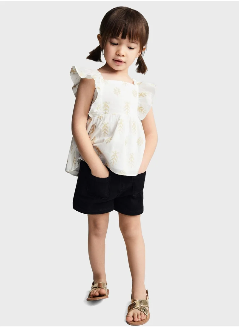 مانجو Kids Embroidered Ruffle Top