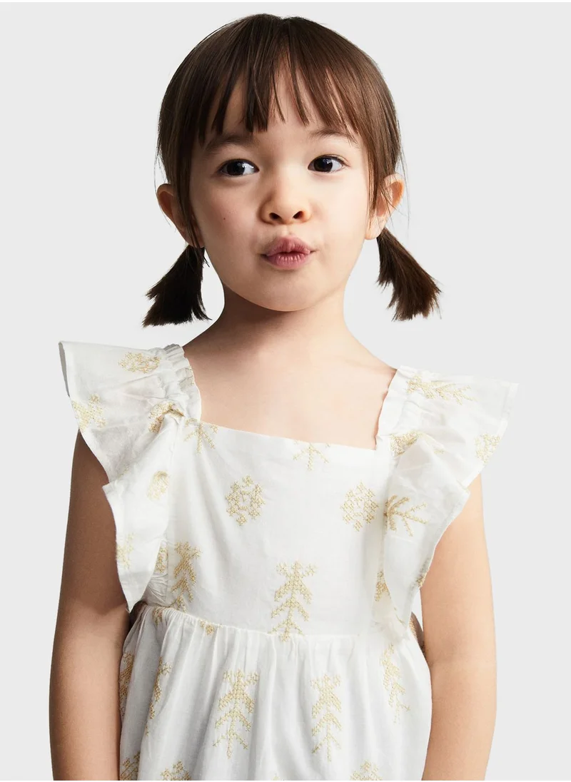 مانجو Kids Embroidered Ruffle Top