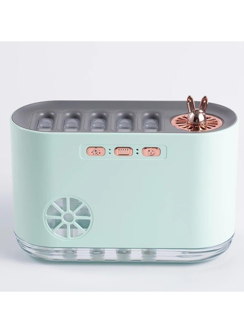 Air Humidifier Diffuser with Dynamic Light Effect for Home Bedroom, 700ml Aromatherapy Flame Diffuser Silent Relaxing (Green)  - Image 1