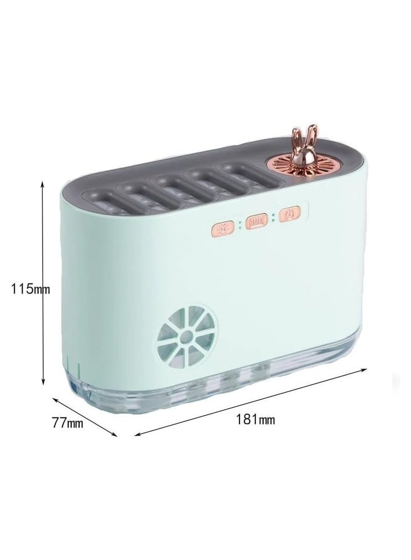 Air Humidifier Diffuser with Dynamic Light Effect for Home Bedroom, 700ml Aromatherapy Flame Diffuser Silent Relaxing (Green)  - Image 2