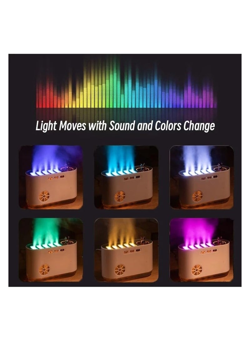 Air Humidifier Diffuser with Dynamic Light Effect for Home Bedroom, 700ml Aromatherapy Flame Diffuser Silent Relaxing (Green)  - Image 3