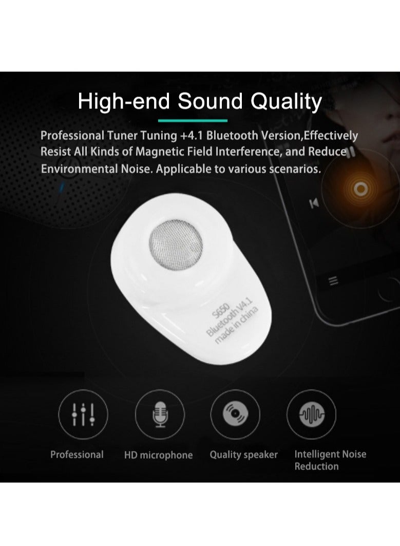 AROAQ Single Wireless Earphone, Noise Cancelling Mini Bluetooth Headset, Ergonomic Design TWS Earbud With Microphone, High Quality Stereo Sound Earbud For Music, (Single Piece, Beige) - Image 3