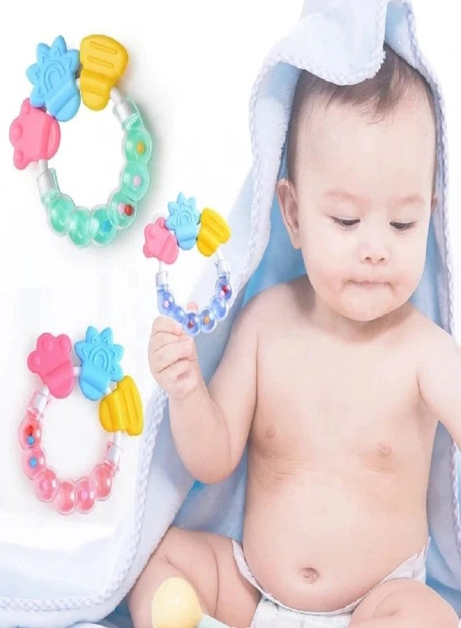 ROFORUF Silicone Baby Rattle Teething Toy for Newborn Infant, BPA Free Natural Organic Teether for Babies/Silicone Dental Care Teether/Silicone Teether Relief Soothing Sore Gums Chew Infants (Pack of 1) - Image 4