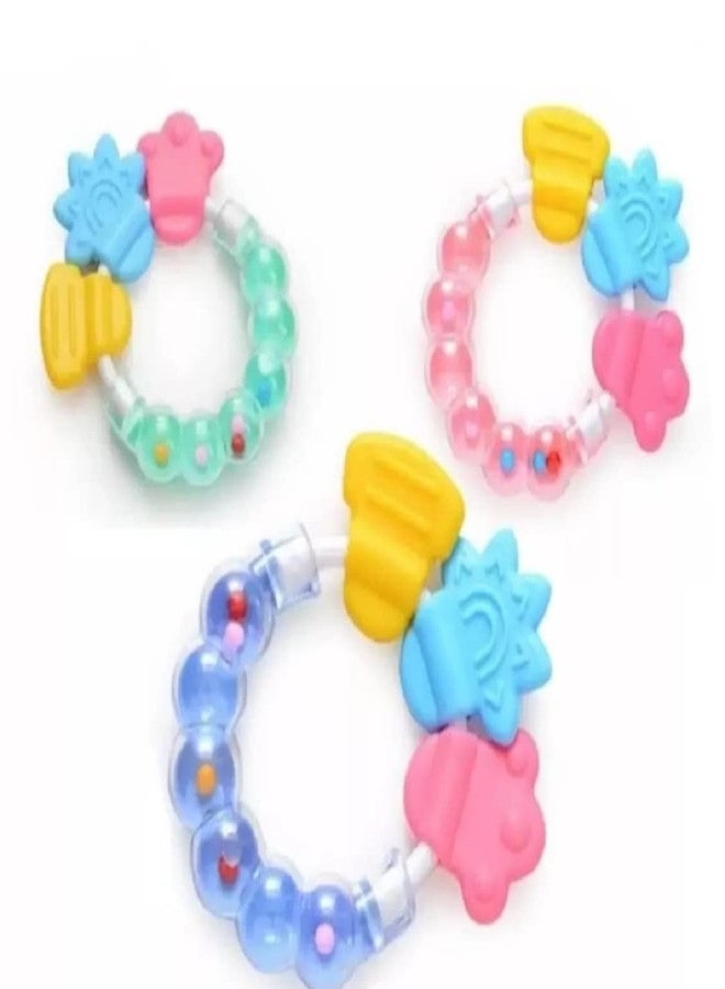 ROFORUF Silicone Baby Rattle Teething Toy for Newborn Infant, BPA Free Natural Organic Teether for Babies/Silicone Dental Care Teether/Silicone Teether Relief Soothing Sore Gums Chew Infants (Pack of 1) - Image 5