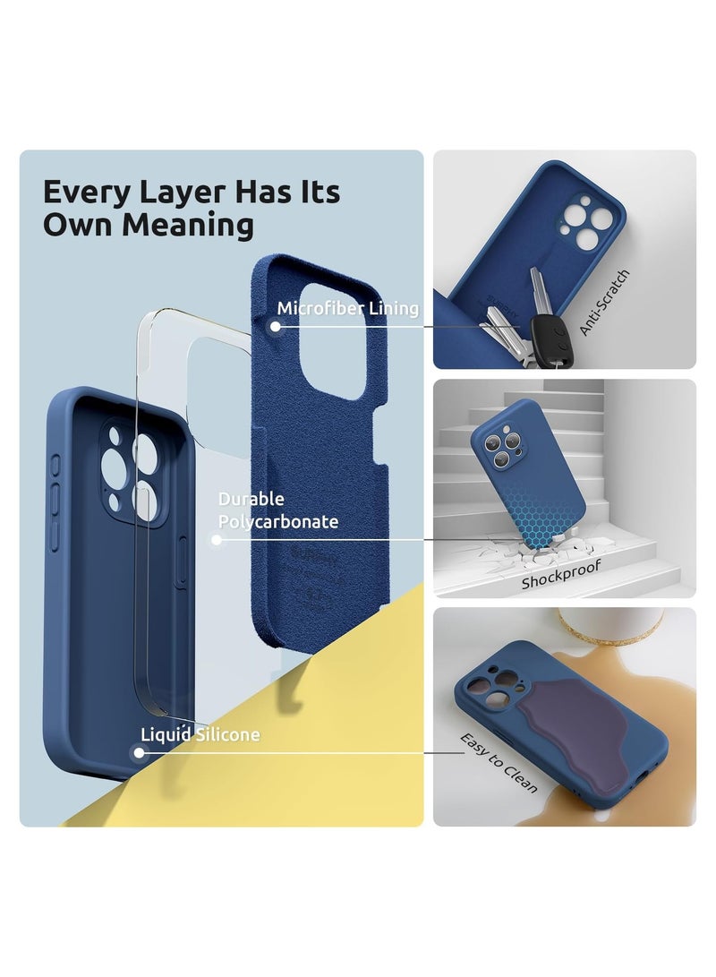 ELTRAZONE Design for iPhone 15 Pro Max Case [2 x Screen Protectors & 1 x Lanyard], Liquid Silicone Protection for Each Lens Shockproof Cover for iPhone 15 Pro Max 6.7 inch 2023, Blue Jay - Image 4