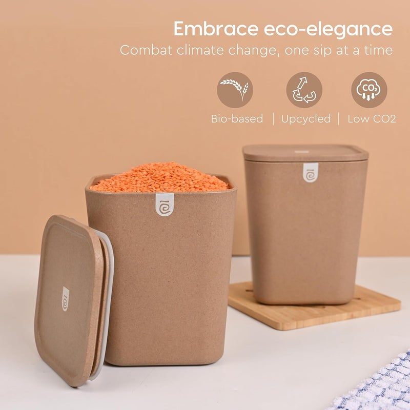 Eha Earth Friendly Kitchen Storage Jars Containers Sugar Tea Coffee Container Set of 3 2000 ml kitchen Container Boxs For Storage Made with Rice Husk Biocomposite Tortila - Image 3