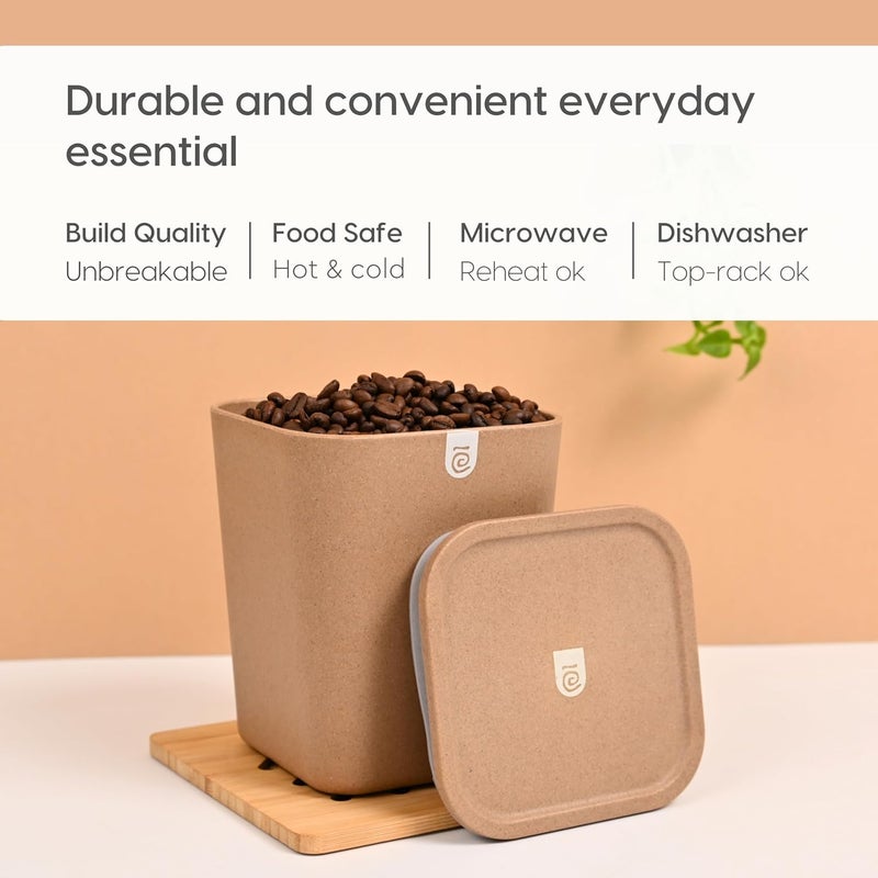Eha Earth Friendly Kitchen Storage Jars Containers Sugar Tea Coffee Container Set of 3 2000 ml kitchen Container Boxs For Storage Made with Rice Husk Biocomposite Tortila - Image 4