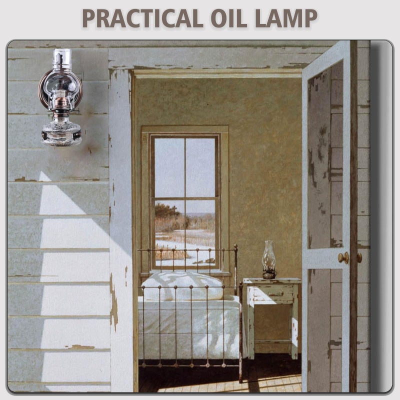 SYOENK 2 Pieces Rustic Large Glass Kerosene Oil Lamps, Wall Oil Lantern Vintage Oil Lamps for Indoor Use Decor Chamber Hurricane Lamp Home Lighting Clear Kerosene Lantern 11 Inch Height - Image 5