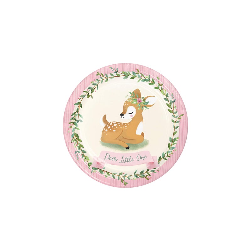 CREATIVE CONVERTING Little Deer First Birthday Paper Plates  8 ct - Image 1