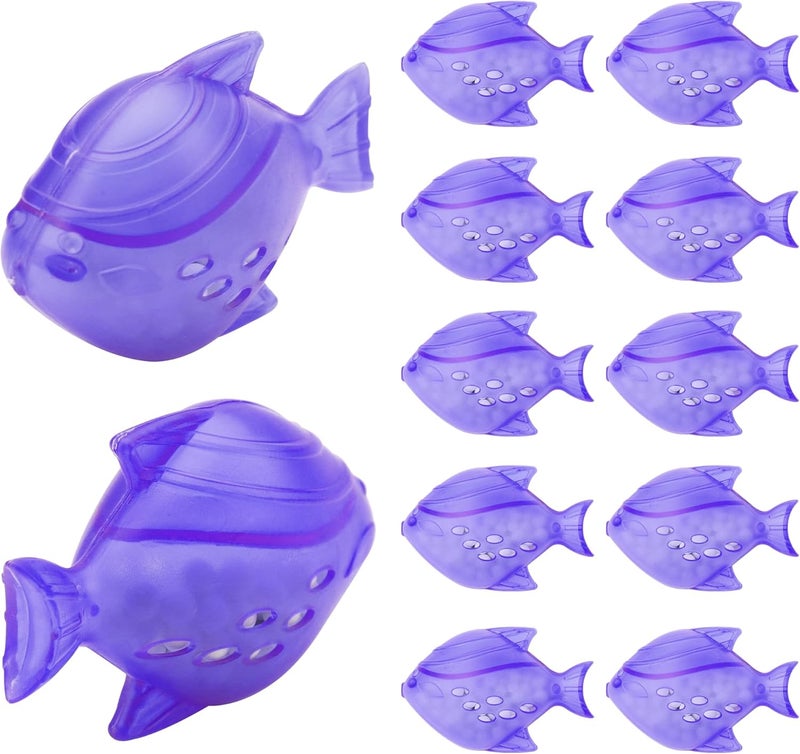 Funmit Humidifier Cleaning Fish, 12 Pack Humidifier Cleaner for Humidifiers and Fish Tanks, Purifies Water, Prevents Hard Water Build-Up, Reduces Scale, Purple - Image 1