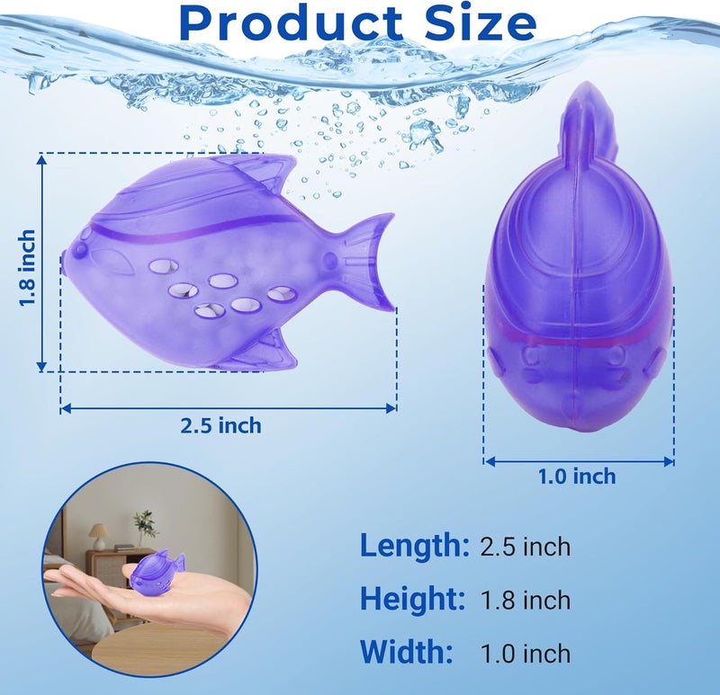 Funmit Humidifier Cleaning Fish, 12 Pack Humidifier Cleaner for Humidifiers and Fish Tanks, Purifies Water, Prevents Hard Water Build-Up, Reduces Scale, Purple - Image 3