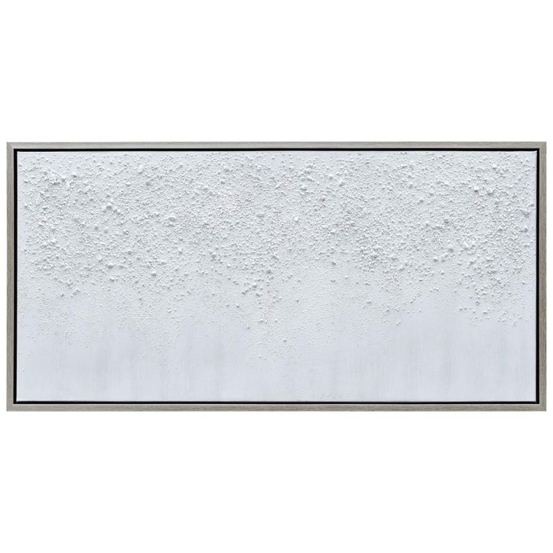 Empire Art Direct Empire Art Direct Abstract Wall Art Textured Hand Painted Canvas by Martin Edwards Champagne Frame 24 x 48 White Snow B 