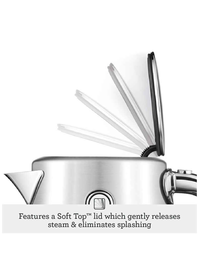 Sage Sage - The Soft Top Luxe - 1.7L Quiet and Cordless Kettle with Splash Proof Lid, Brushed Stainless Steel - UAE Version, 2 Year Manufacturer Warranty  - Image 4
