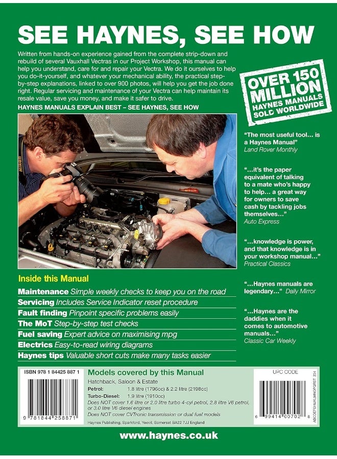 Vauxhall/Opel Vectra Petrol & Diesel (Oct 05 - Oct 08) Haynes Repair Manual - Image 3
