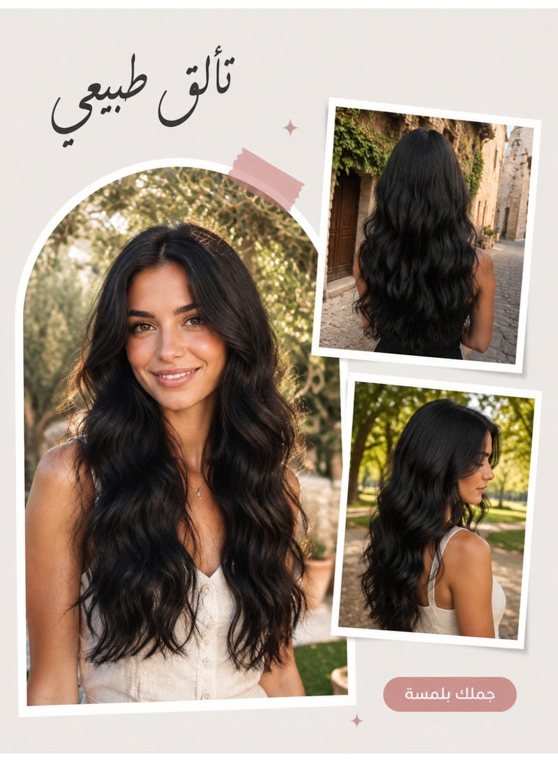Seamless Wavy U-Shaped One-Piece Hair Extension with 5 Clips - Image 4