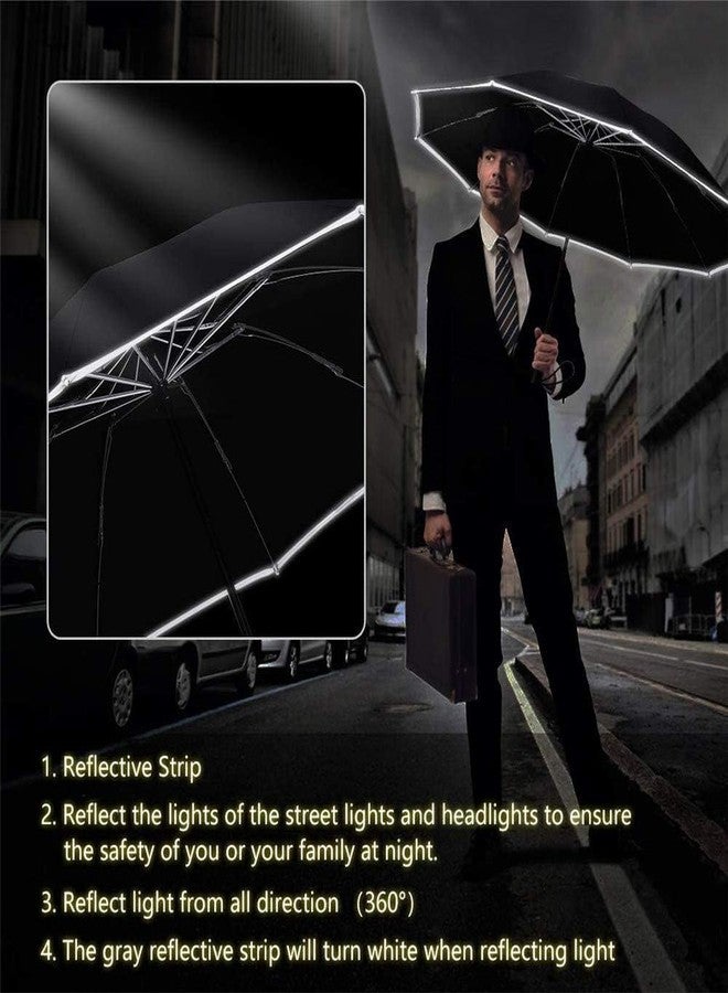 MIXEN Reverse Folding Umbrella with Night Reflective Stripe Automatic Open Close 8 Steel Ribs Windproof Waterproof UV Sun Protection Lightweight for Car Travel Outdoor - Image 5
