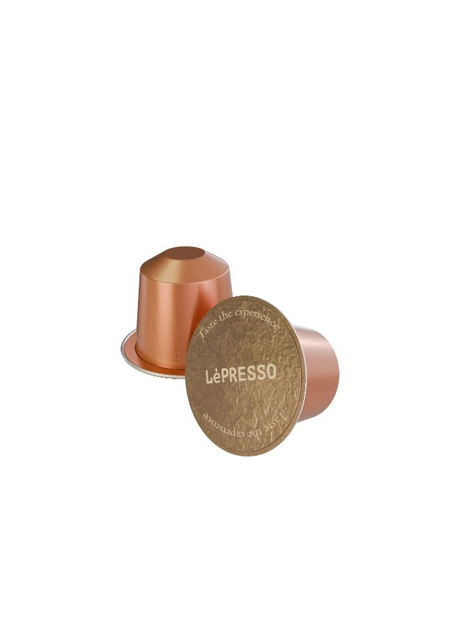 LePRESSO Rwanda Single Origin Coffee Capsules for Nespresso 10 pcs / 100% Arabica / Origin Medium Roast / Exquisite Single / Aluminum Capsules - Gold  - Image 1