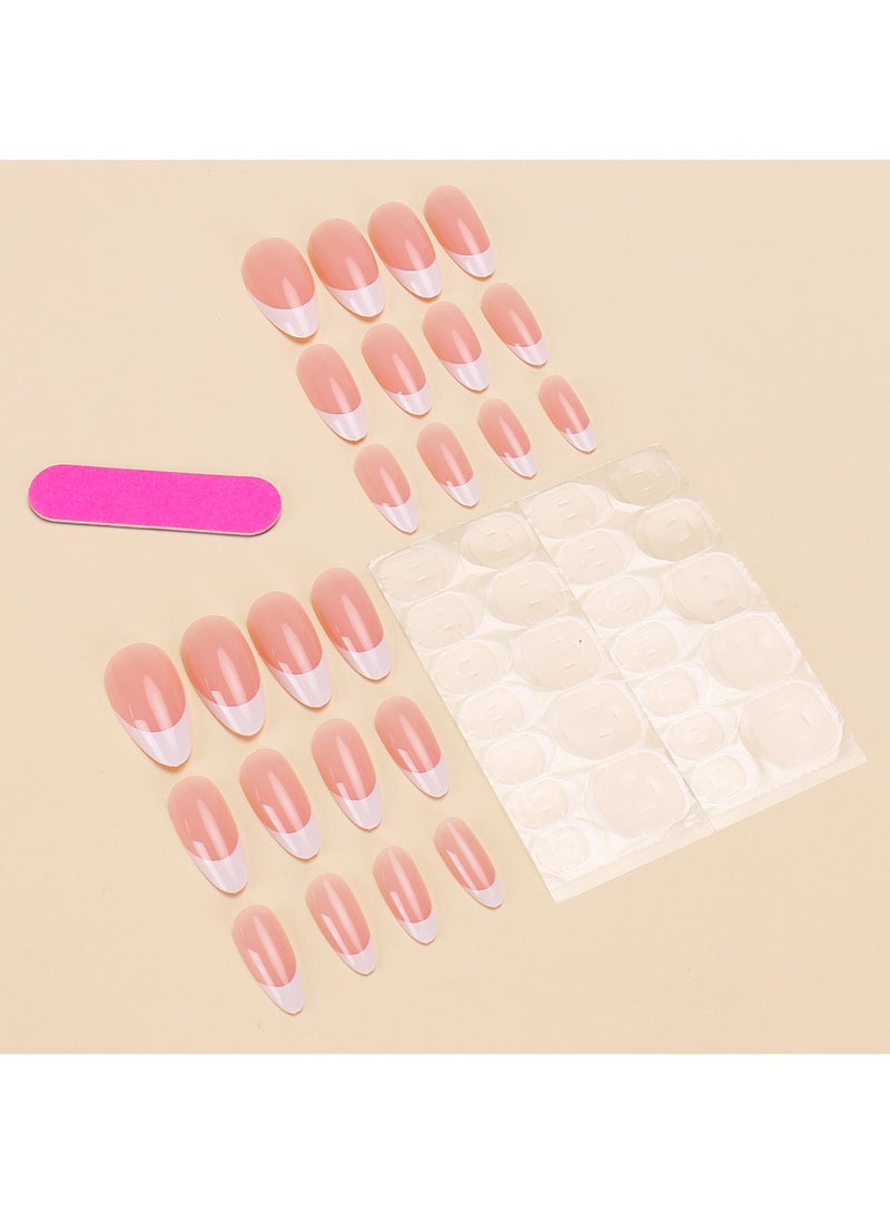 أورافلي مجموعة أظافر قابلة للارتداء مكونة من 24 قطعة، أظافر صناعية، أظافر فرنسية مضغوطة، متعددة الاستخدامات، قابلة للفصل، لا تؤذي الأظافر، الأظافر النهائية مناسبة للنساء والفتيات - Image 2