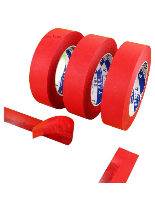Miloch Milaiqi Red Masking Tape, Heat-Resistant, For Car Painting, Wall Partitioning, Art Use, Tear-Off, No Residue, Writable, 12Mm Wide * 33M Long * 1 Roll - Image 2