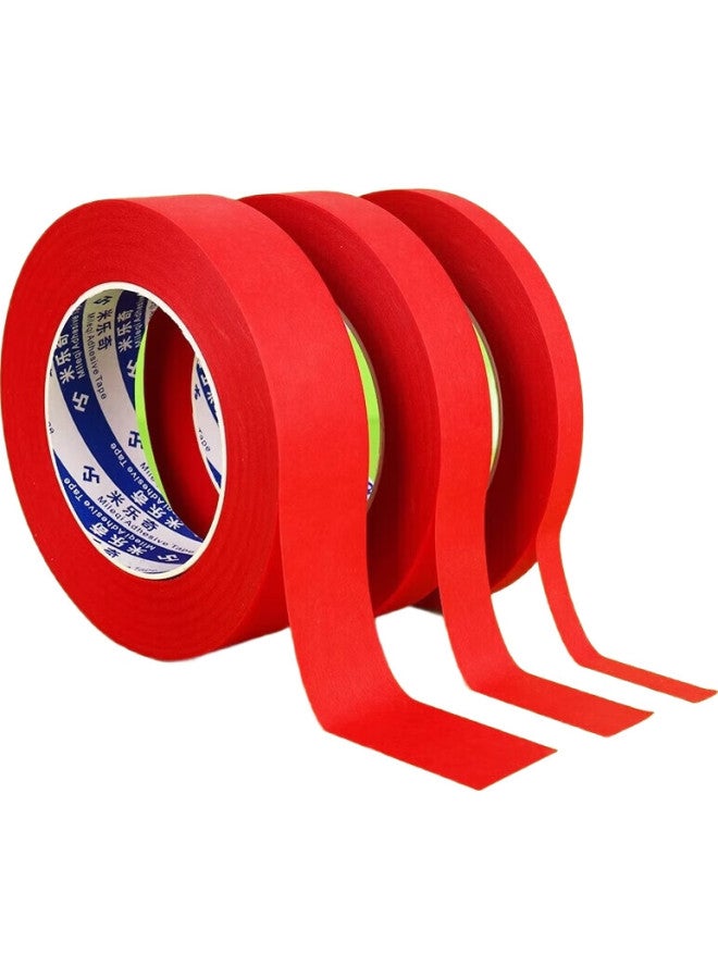 Miloch Milaiqi Red Masking Tape, Heat-Resistant, For Car Painting, Wall Partitioning, Art Use, Tear-Off, No Residue, Writable, 12Mm Wide * 33M Long * 1 Roll - Image 1