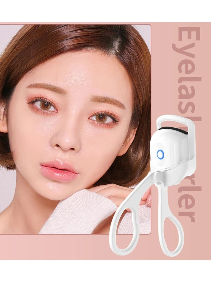 Digi Core مكبس رموش ساخن مع USB سريع التسخين، مكبس رموش كهربائي قابل لإعادة الشحن على شكل حرف C، آمن ومضاد للحروق، مكبس رموش سريع وطبيعي، مشبك تجعيد الرموش الطبيعي، أبيض - Image 4