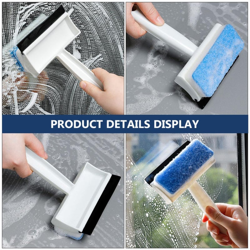 Multifunctional Double Sided Glass Squeegee With Cleaning Brush For Bathroom Kitchen Window Mirror - Image 5