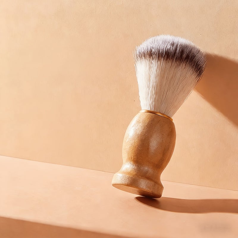 Synthetic Hair Shaving Brush For Wet Shave Bamboo Handle Vegan - Image 3