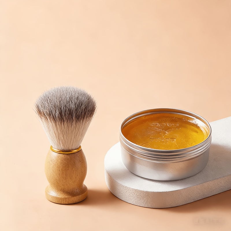 Synthetic Hair Shaving Brush For Wet Shave Bamboo Handle Vegan - Image 2