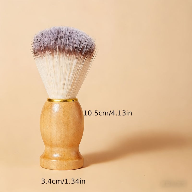 Synthetic Hair Shaving Brush For Wet Shave Bamboo Handle Vegan - Image 4