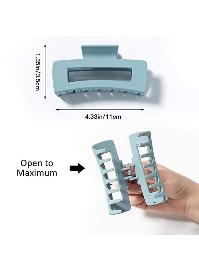 Pactiv 4.1 Inch Big Hair Rectangular Plastic Hair Clawsthe Metal Spring Is Strong And Snaps Tight Matte Color With Advanced Feeling(2 Packs) - Image 3