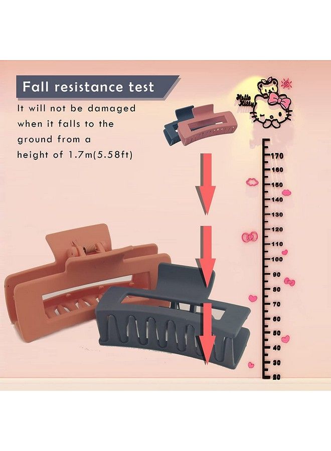 Pactiv 4.1 Inch Big Hair Rectangular Plastic Hair Clawsthe Metal Spring Is Strong And Snaps Tight Matte Color With Advanced Feeling(2 Packs) - Image 5