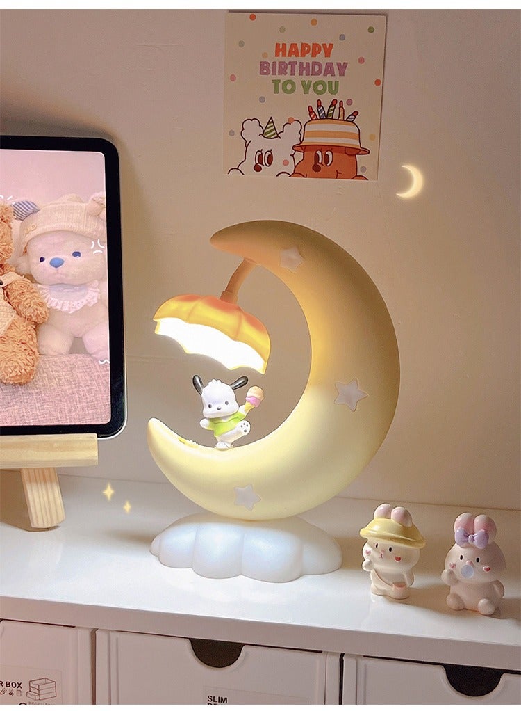 GUDOO Cute Anime Character LED Night Light Kuromi Cinnamoroll Pacha Kawaii Night Lights for Room Rechargeable Desk Shelf Ornament Bedside Lamp - Image 1