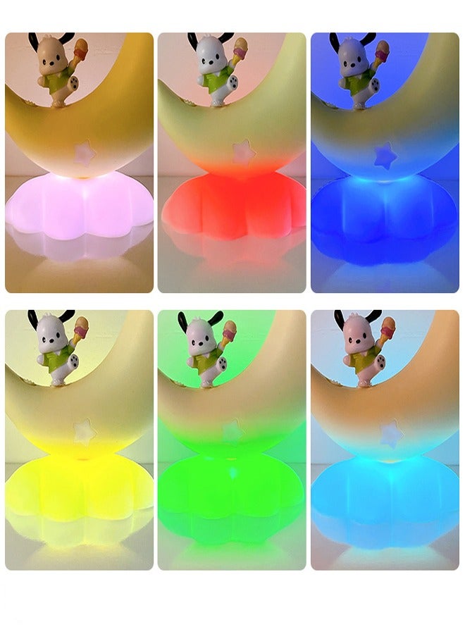 GUDOO Cute Anime Character LED Night Light Kuromi Cinnamoroll Pacha Kawaii Night Lights for Room Rechargeable Desk Shelf Ornament Bedside Lamp - Image 3