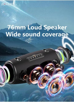 Zealot ZEALOT S87 80W Bluetooth Speakers 16000mAh Battery 36 Hours Playtime, Outdoor Portable Waterproof IPX5 Subwoofer Speaker, Dual Pairing Fast Charging Loud Stereo, Booming Bass TF Card USB TWS  - Image 3