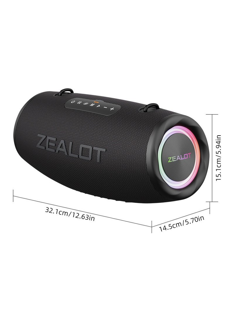 Zealot ZEALOT S87 80W Bluetooth Speakers 16000mAh Battery 36 Hours Playtime, Outdoor Portable Waterproof IPX5 Subwoofer Speaker, Dual Pairing Fast Charging Loud Stereo, Booming Bass TF Card USB TWS  - Image 2