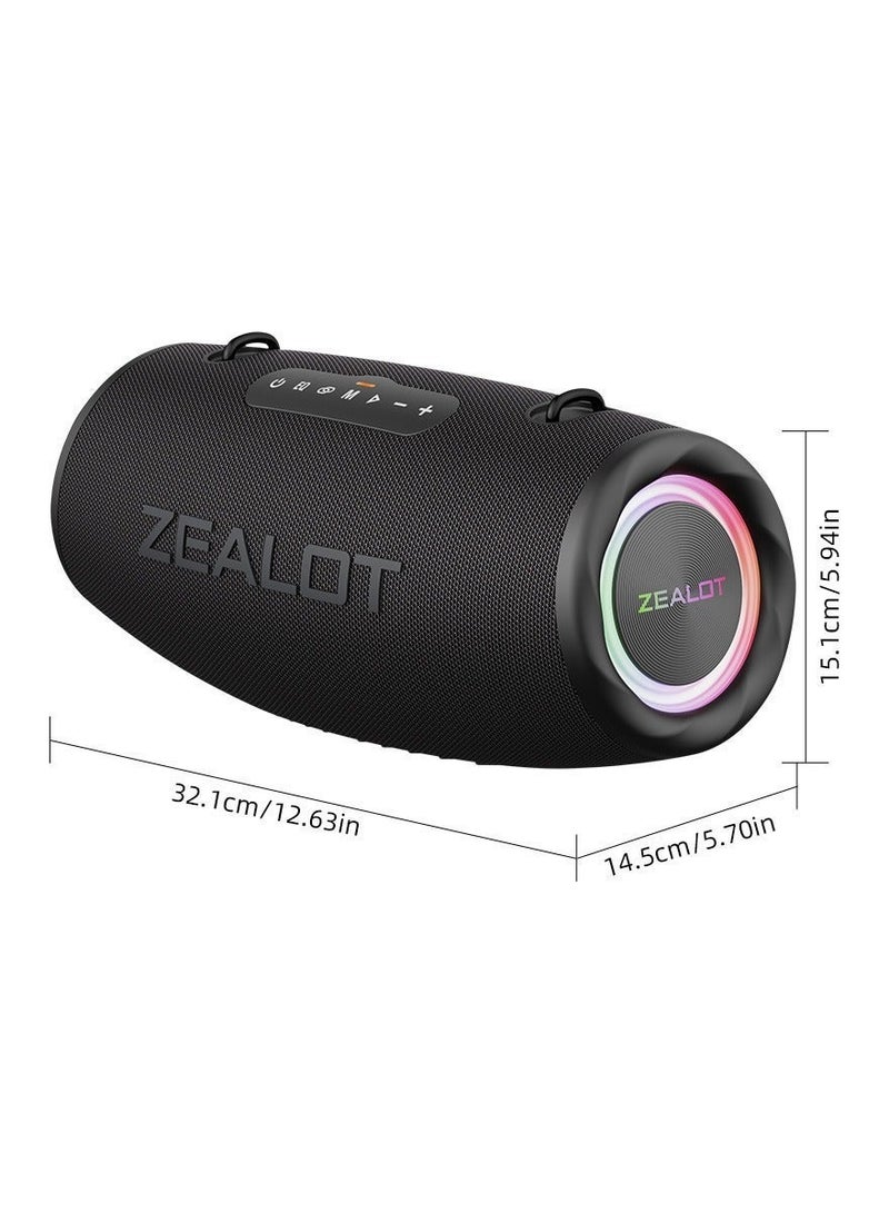 ZEALOT S87 160W Bluetooth Speakers 16000mAh Battery 36 Hours Playtime, Outdoor Portable Waterproof IPX7 Subwoofer Speaker, Dual Pairing Fast Charging Loud Stereo, Booming Bass TF Card USB TWS - Image 4