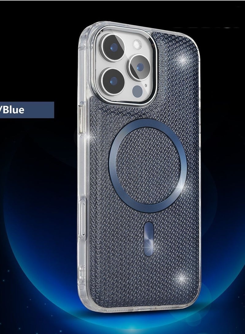 JSJM IP12 PRO MAX SHINING WITH MAGSAFE MAGNETIC CASE IPHONE 12 PRO MAX (Design- 140) [BLUE Color]