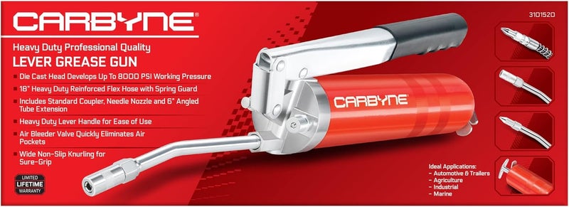 Carbyne Heavy Duty Professional Quality Lever Handle Grease Gun, 4000 PSI - Image 5