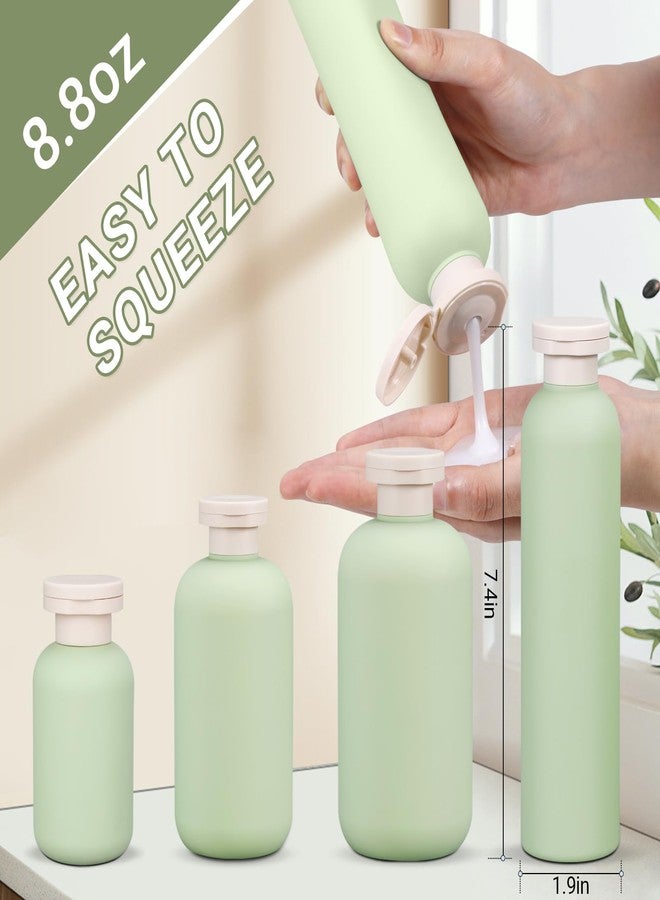 ASEVAT 8.8oz 3Pcs Plastic Refillable Travel Shampoo and Conditioner Bottles Refillable Travel Bottle with Flip Cap Plastic Shampoo and Conditioner Bottles - Image 2
