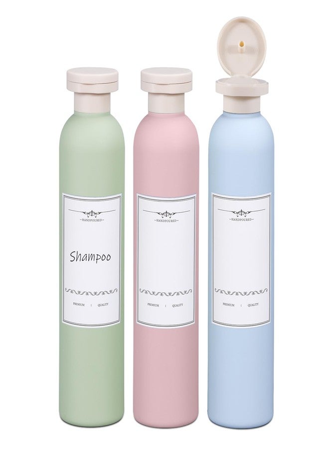 ASEVAT 8.8oz 3Pcs Plastic Refillable Travel Shampoo and Conditioner Bottles Refillable Travel Bottle with Flip Cap Plastic Shampoo and Conditioner Bottles - Image 1