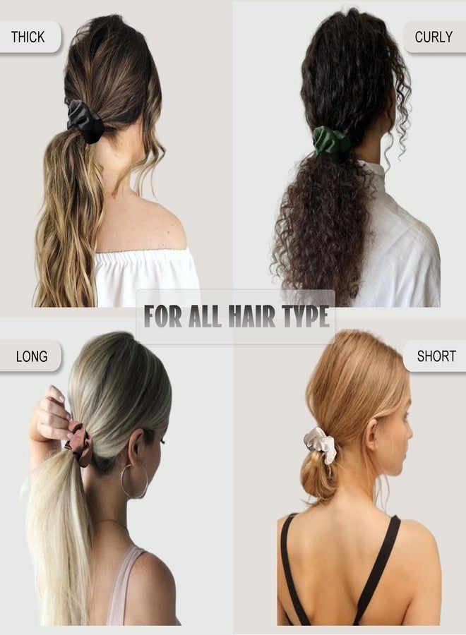 YANWENX Scrunchies for Hair Sleep, Premium Satin Soft Than Silk for Women Curly Hair, Cute Bands Ties for Girls Thin | Thick Hair Styling, 12 Pack, Dark - Image 5