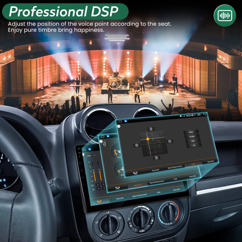 Fortdows 5GWi-Fi 1280 * 800HDï¼ˆOnline Upgrade OTA Systemï¼‰ Car Radio Stereo for Jeep Patriot Compass 2010-2016 Built-in Carplay Andriod Auto, FM&DSP Bluetooth with GPS Navigation Backup Camera&SWC 2+32G - Image 5