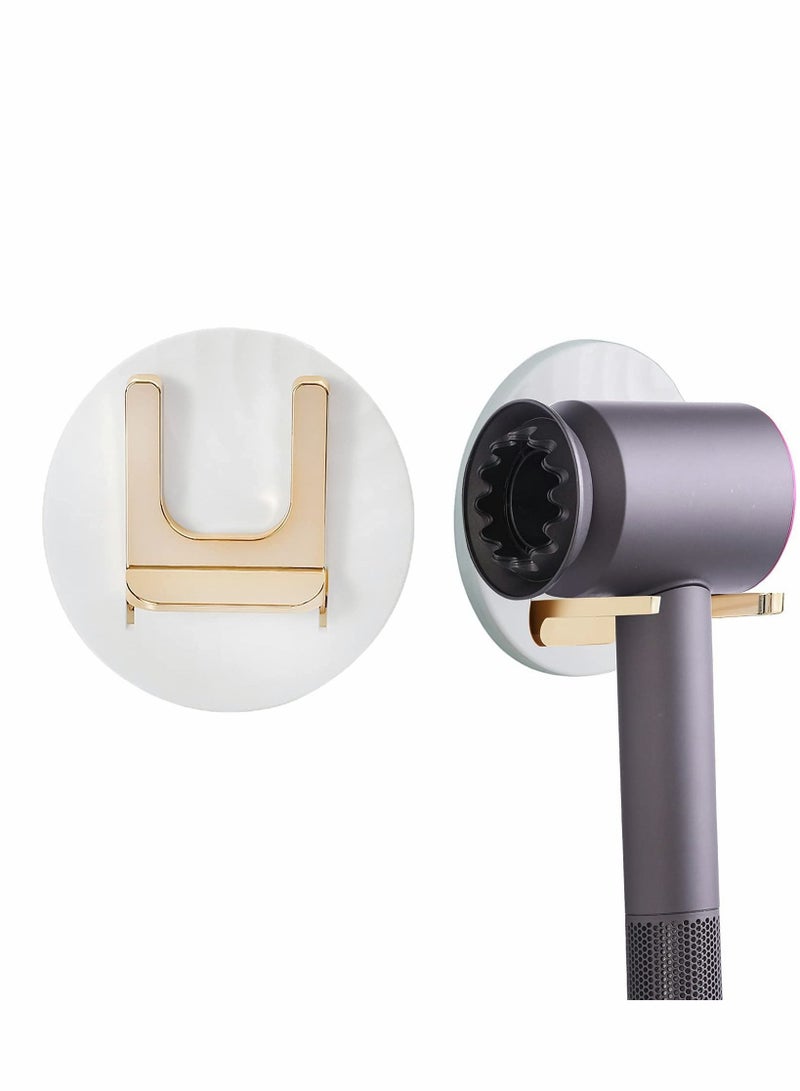 NIBEMINENT Hair Dryer Holder, Self Adhesive Holder Wall Mounted, Mounted Rack, No Drilling Rack for Bathroom (White) - Image 1