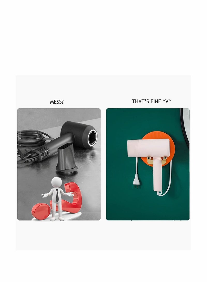 NIBEMINENT Hair Dryer Holder, Self Adhesive Holder Wall Mounted, Mounted Rack, No Drilling Rack for Bathroom (White) - Image 5